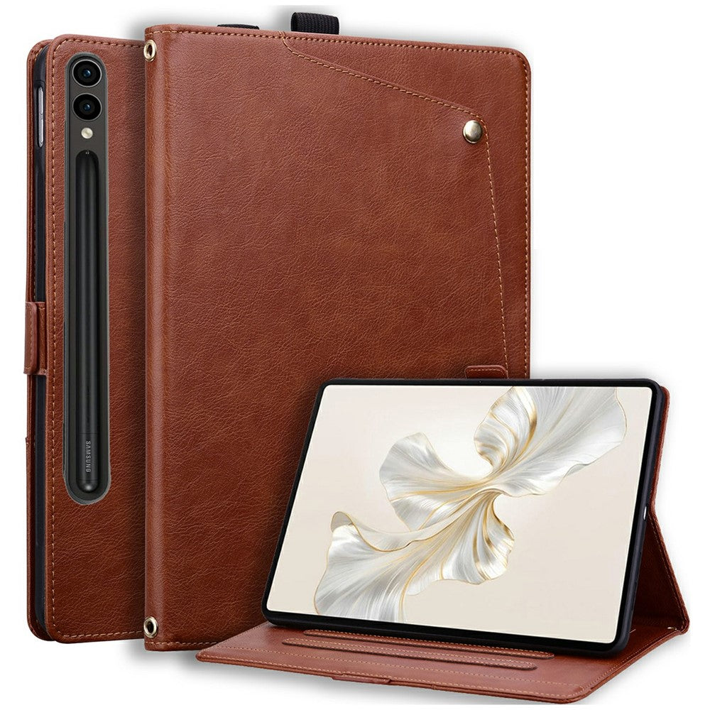 Samsung Galaxy Tab S8 Ultra / Tab S9 Ultra / Tab S10 Ultra / Tab S11 Ultra-lædercover til tablet med frontlomme, kortholder og stander