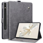 Samsung Galaxy Tab S8 Ultra / Tab S9 Ultra / Tab S10 Ultra / Tab S11 Ultra-lædercover til tablet med frontlomme, kortholder og stander