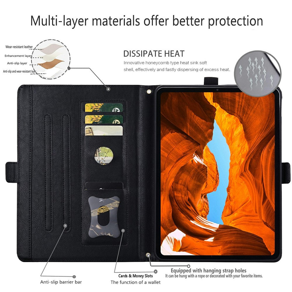 For Honor MagicPad 4  /  MagicPad 3 Pro 12.3 Case Front Pocket Business Leather Tablet Cover with Card Holder Stand