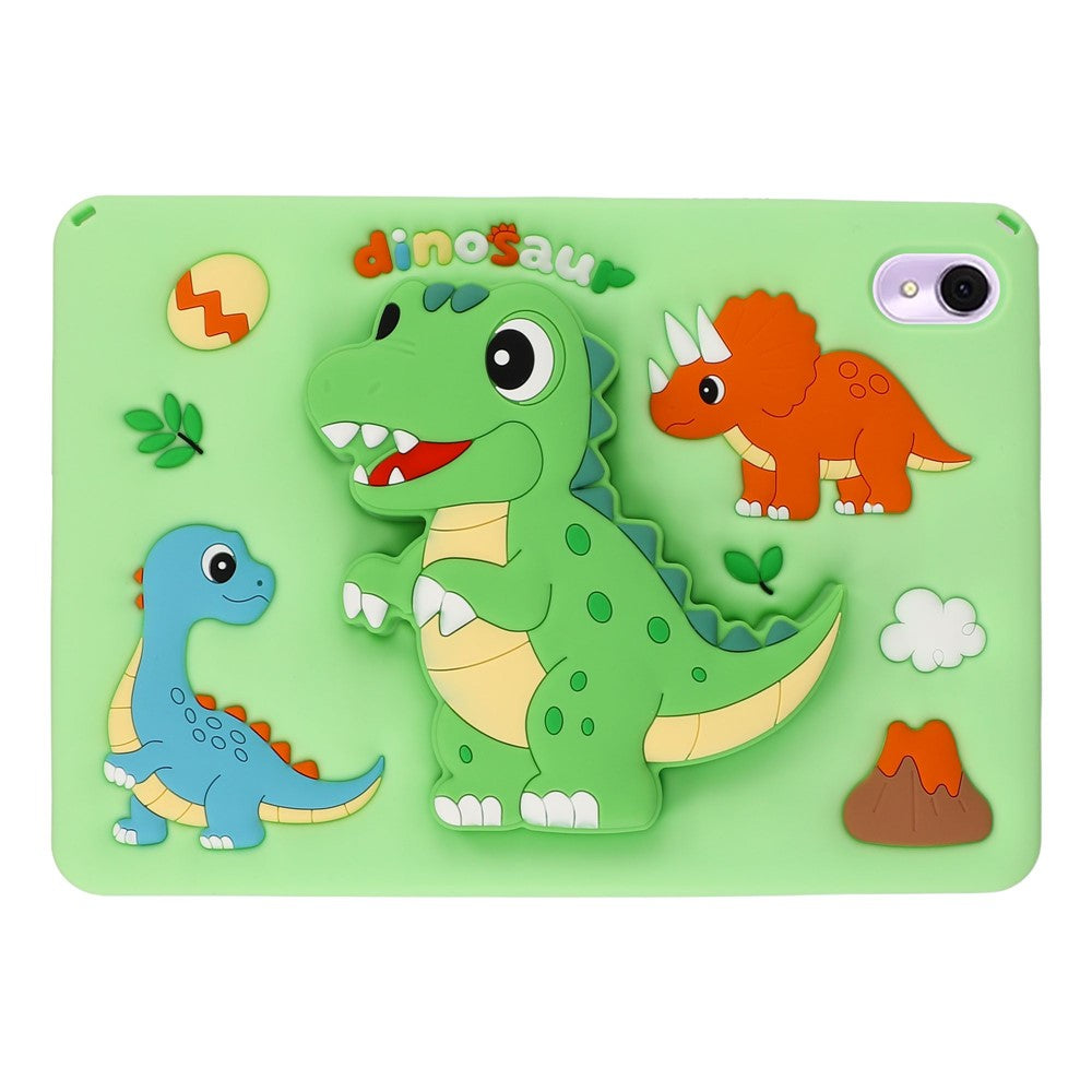 Dinosaur Tablet Case for Huawei MatePad SE 11 / MatePad 11 (2023) / (2021) , Retractable Kickstand Silicone Cover with Shoulder Strap