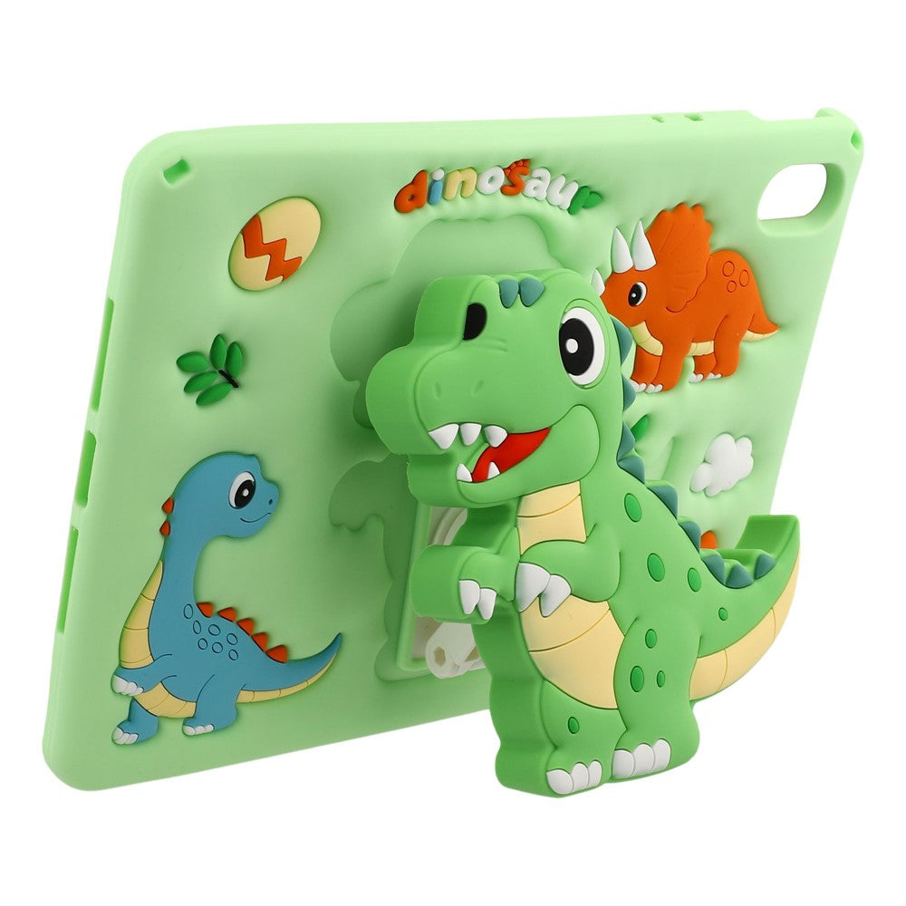 Dinosaur Tablet Case for Huawei MatePad SE 11 / MatePad 11 (2023) / (2021) , Retractable Kickstand Silicone Cover with Shoulder Strap