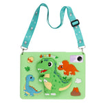 Dinosaur Tablet Cover til Xiaomi Redmi Pad 2 11 / Pad SE / Honor Pad X9 / X8a / X8b, Silikonecover med udtrækkeligt støtteben og skulderrem