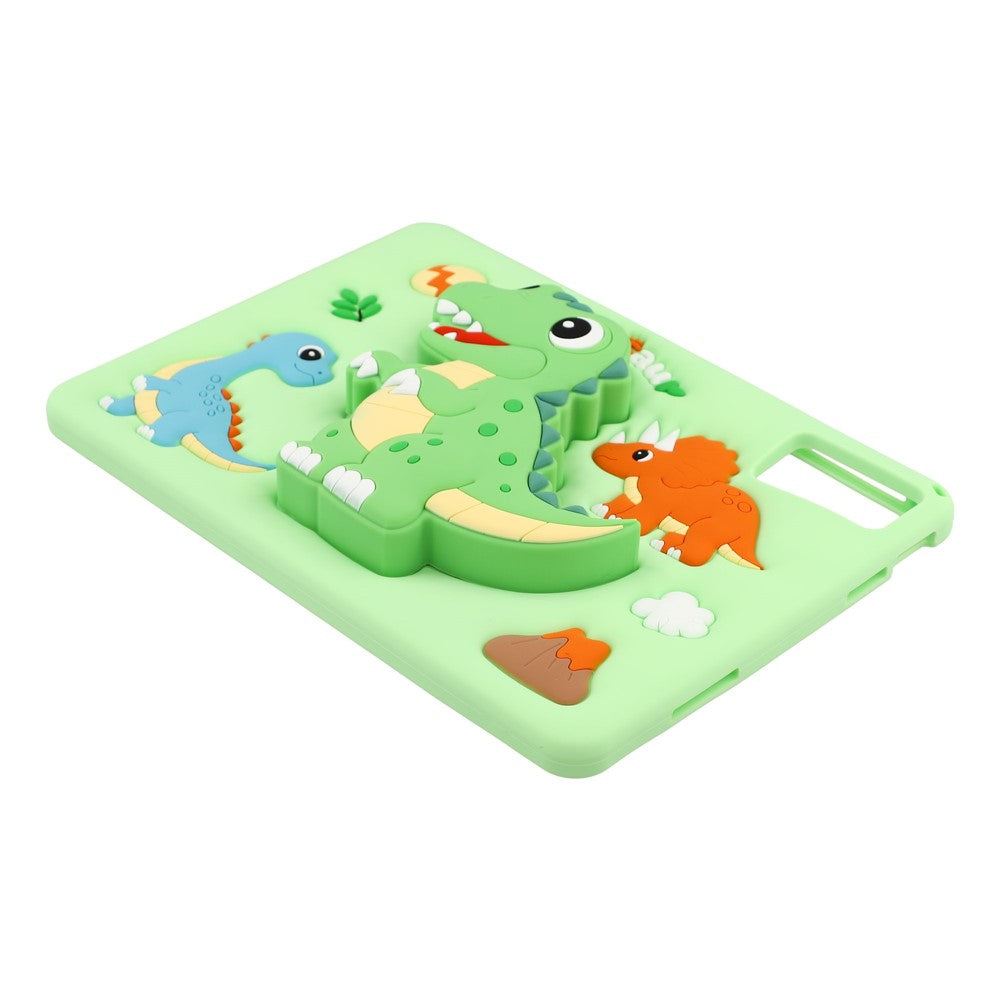Dinosaur Tablet Cover til Xiaomi Redmi Pad 2 11 / Pad SE / Honor Pad X9 / X8a / X8b, Silikone Cover med Udtrækkelig Stander og Skulderrem
