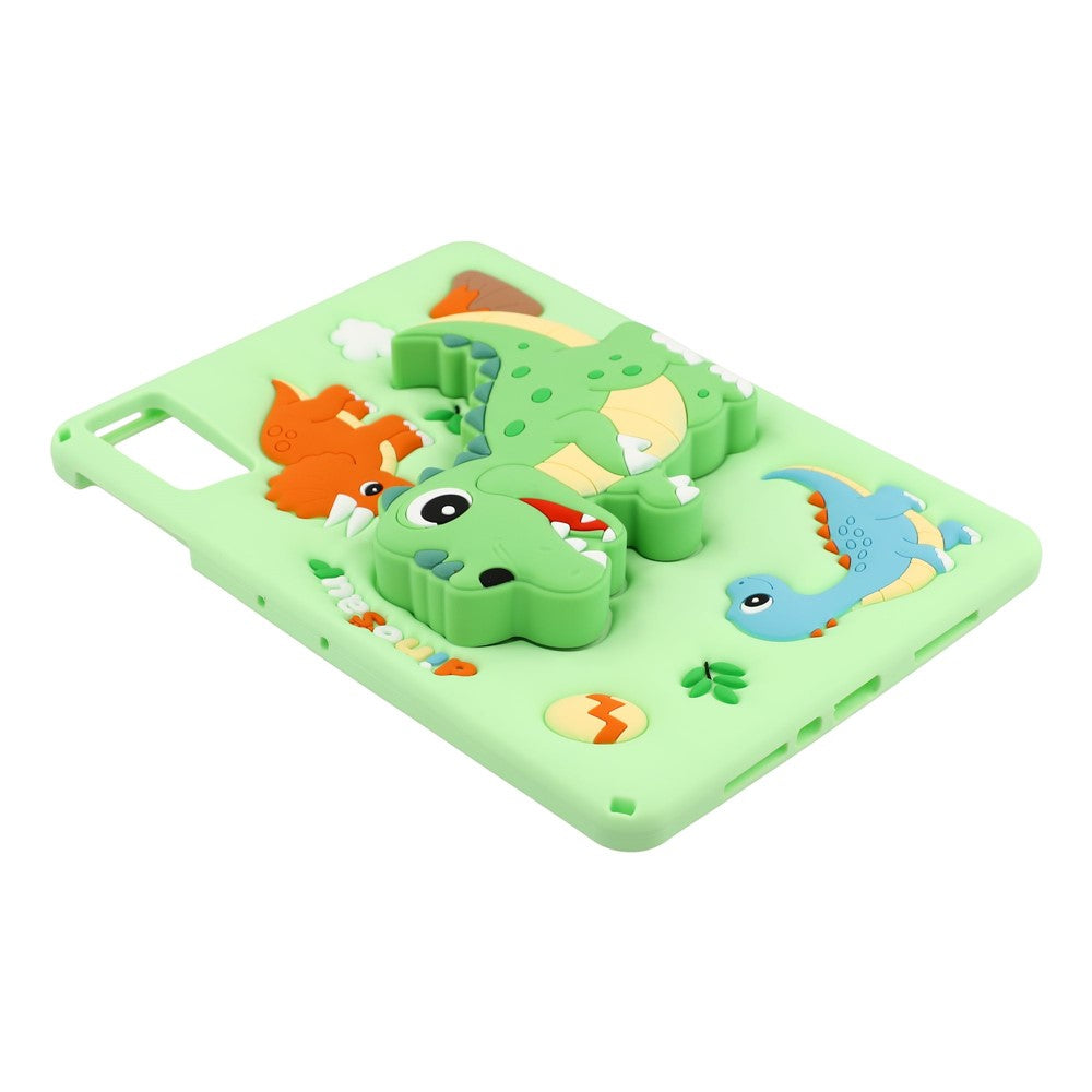 Dinosaur Tablet Cover til Xiaomi Redmi Pad 2 11 / Pad SE / Honor Pad X9 / X8a / X8b, Silikone Cover med Udtrækkelig Stander og Skulderrem