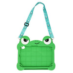 For Huawei MatePad SE 11 Case Rotating Kickstand Cute Frog Design Silicone Tablet Cover with Lanyard