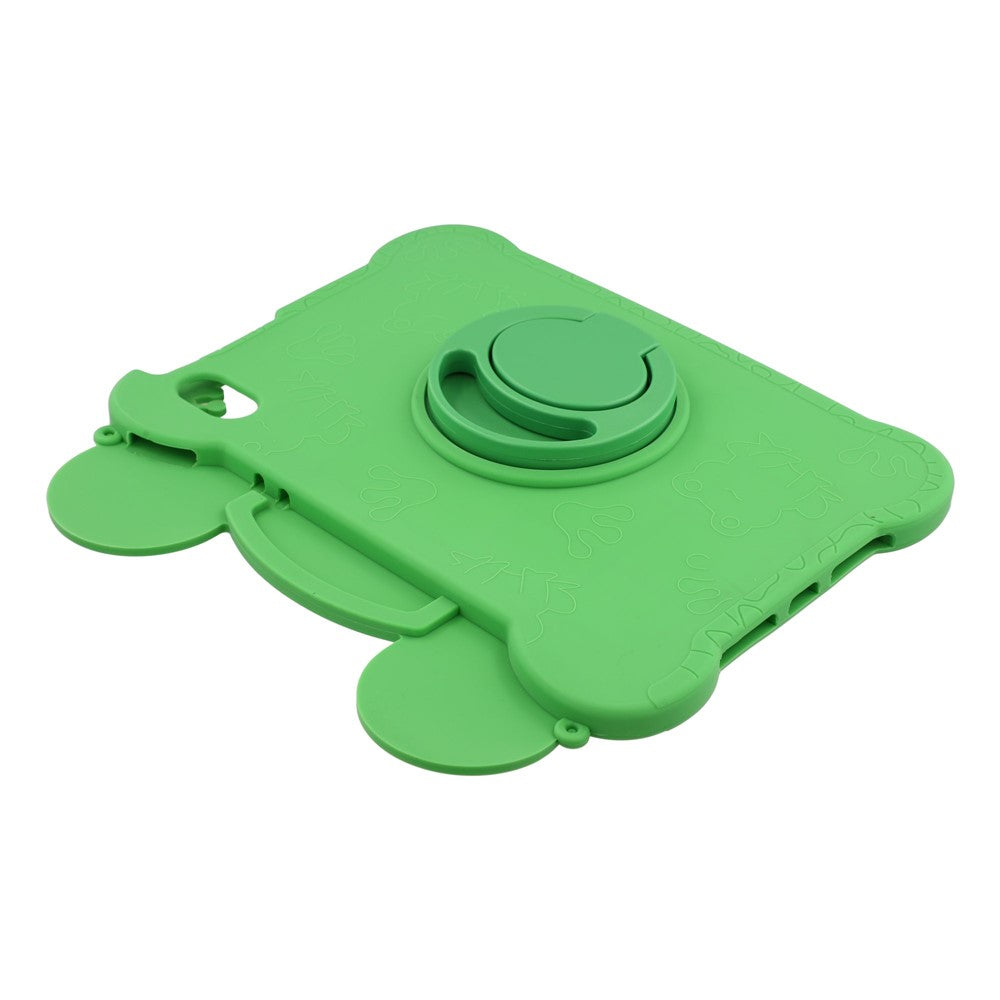 For Huawei MatePad SE 11 Case Rotating Kickstand Cute Frog Design Silicone Tablet Cover with Lanyard