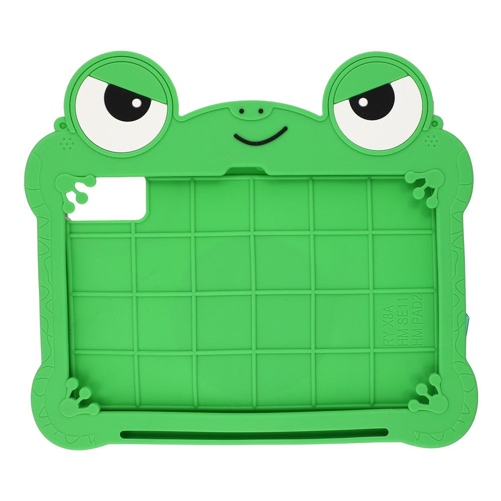 For Honor Pad X9 / X8a / X8b Case Rotating Kickstand Cute Frog Design Silicone Tablet Cover with Lanyard