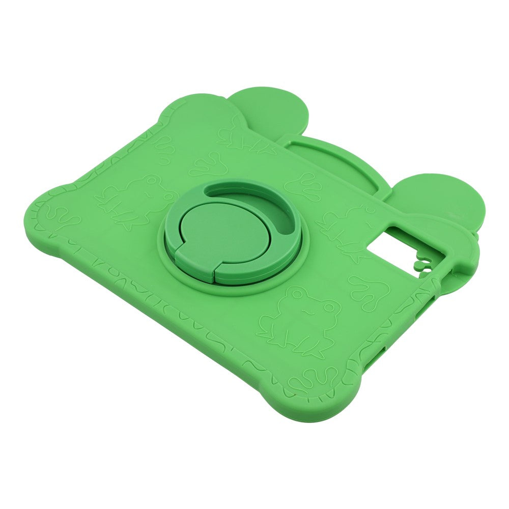 For Lenovo Xiaoxin Pad 11 2025 / 2024 / Tab M11 Case Rotating Kickstand Cute Frog Design Silicone Tablet Cover with Lanyard