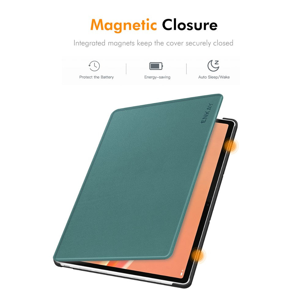 ENKAY HAT PRINCE for Lenovo Tab Plus Gen 2 Protective Case Leather + PC Shockproof Stand Tablet Cover