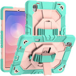 For Samsung Galaxy Tab S11 Case with Kickstand Wrist Strap PC + Silicone Tablet Cover