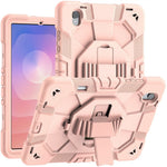 For Samsung Galaxy Tab S11 Case with Kickstand Wrist Strap PC + Silicone Tablet Cover