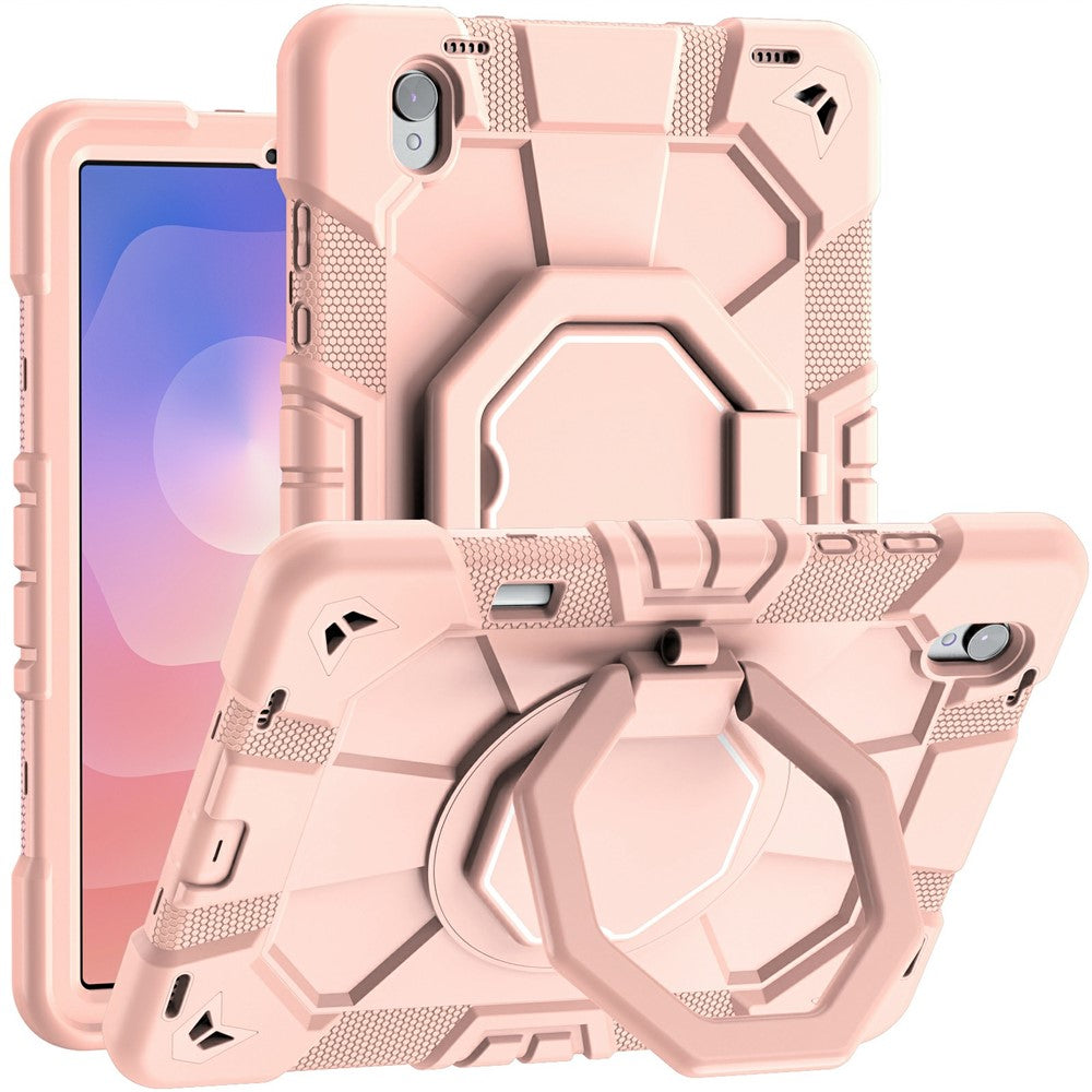 For Samsung Galaxy Tab S11 Case with Hand Grip Kickstand PC + Silicone Tablet Cover