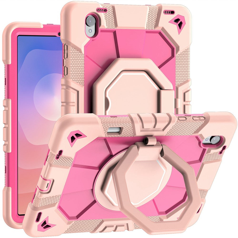 For Samsung Galaxy Tab S11 Case with Hand Grip Kickstand PC + Silicone Tablet Cover