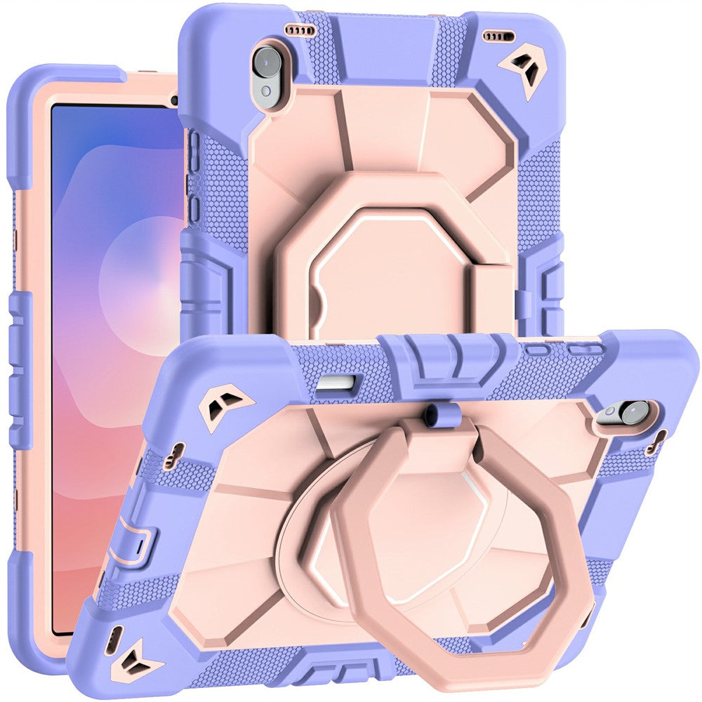 For Samsung Galaxy Tab S11 Case with Hand Grip Kickstand PC + Silicone Tablet Cover
