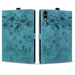 For Samsung Galaxy Tab S12+ Case Card Slots Leather Tablet Stand Folio Cover Flower Cat