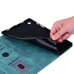 For Samsung Galaxy Tab S12+ Case Card Slots Leather Tablet Stand Folio Cover Flower Cat