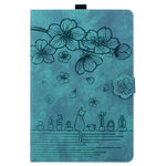 For Samsung Galaxy Tab S12+ Case Card Slots Leather Tablet Stand Folio Cover Flower Cat