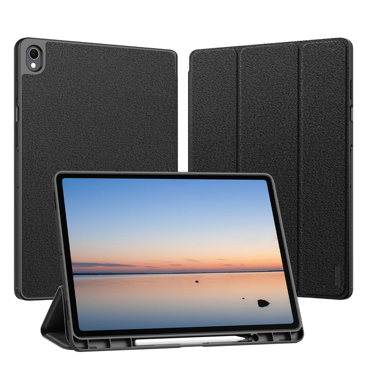DUX DUCIS for Samsung Galaxy Tab S12+ Case  Domo Series Tri-fold Stand PU Leather Tablet Cover