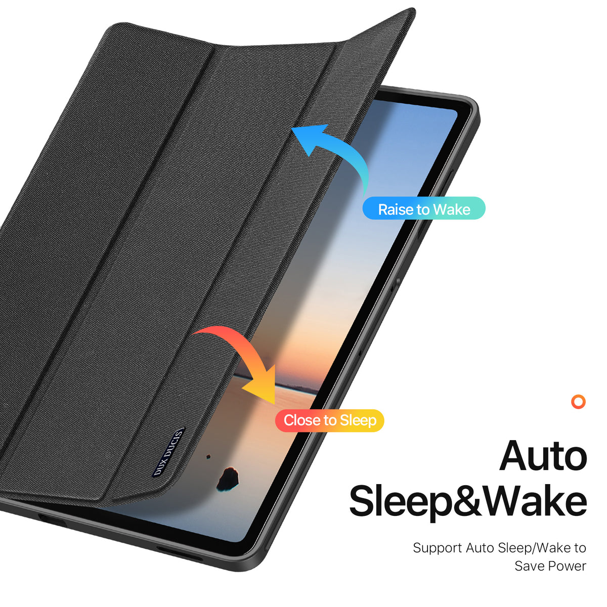 DUX DUCIS for Samsung Galaxy Tab S12+ Case  Domo Series Tri-fold Stand PU Leather Tablet Cover