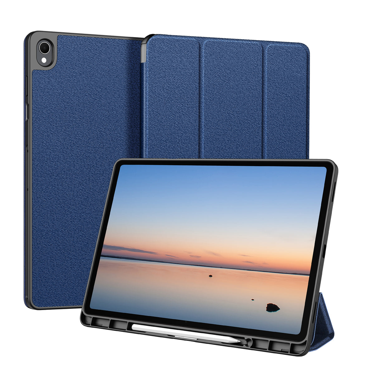 DUX DUCIS for Samsung Galaxy Tab S12+ Case  Domo Series Tri-fold Stand PU Leather Tablet Cover