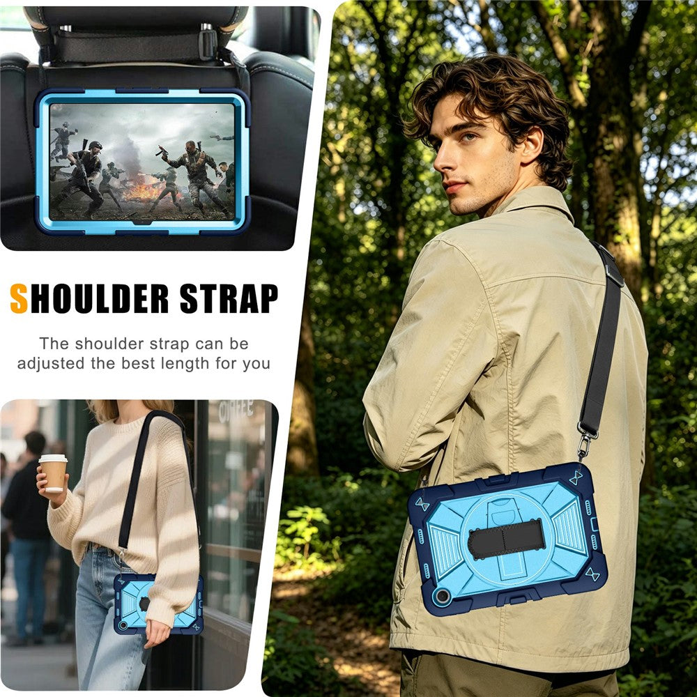 Tablet Case for Xiaomi Redmi Pad 2 SE / Pad 2 9.7 / Poco Pad C1 Kickstand PC + Silicone Shockproof Cover with Hand Strap / Shoulder Strap