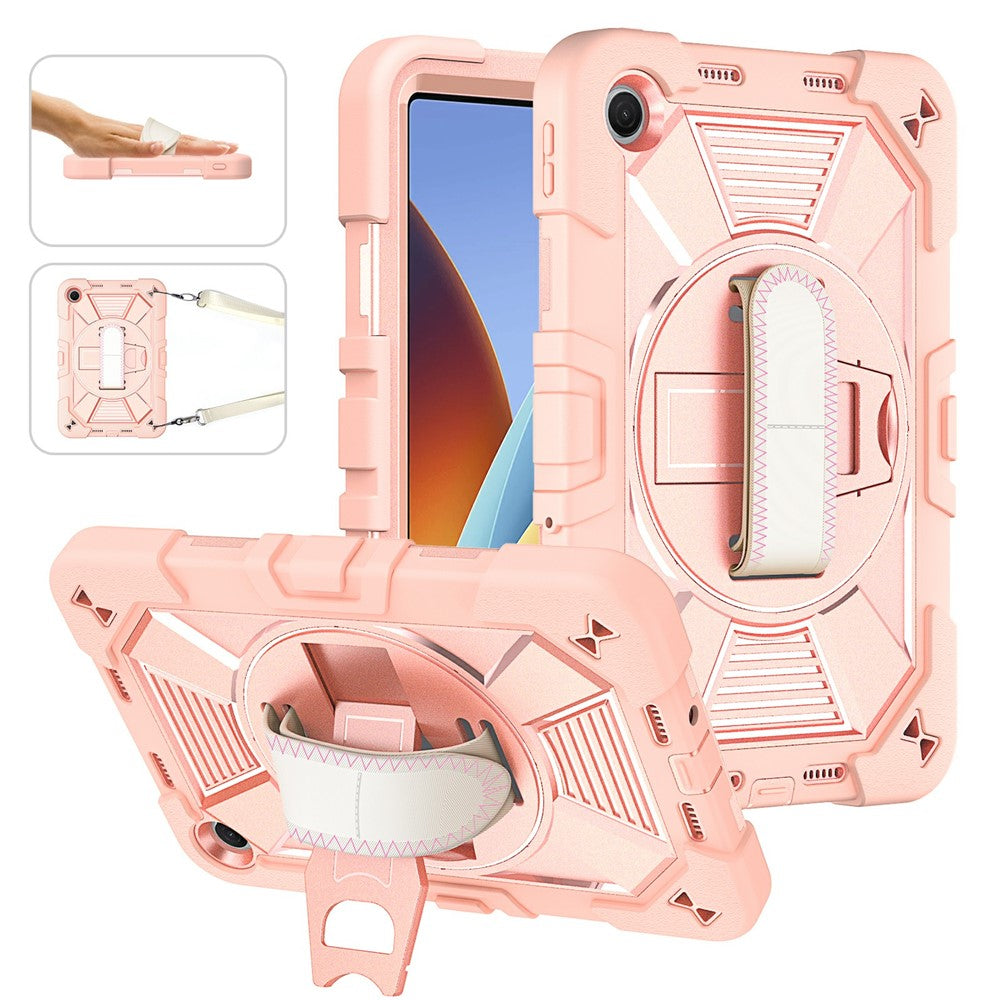 Tablet Case for Xiaomi Redmi Pad 2 SE / Pad 2 9.7 / Poco Pad C1 Kickstand PC + Silicone Shockproof Cover with Hand Strap / Shoulder Strap