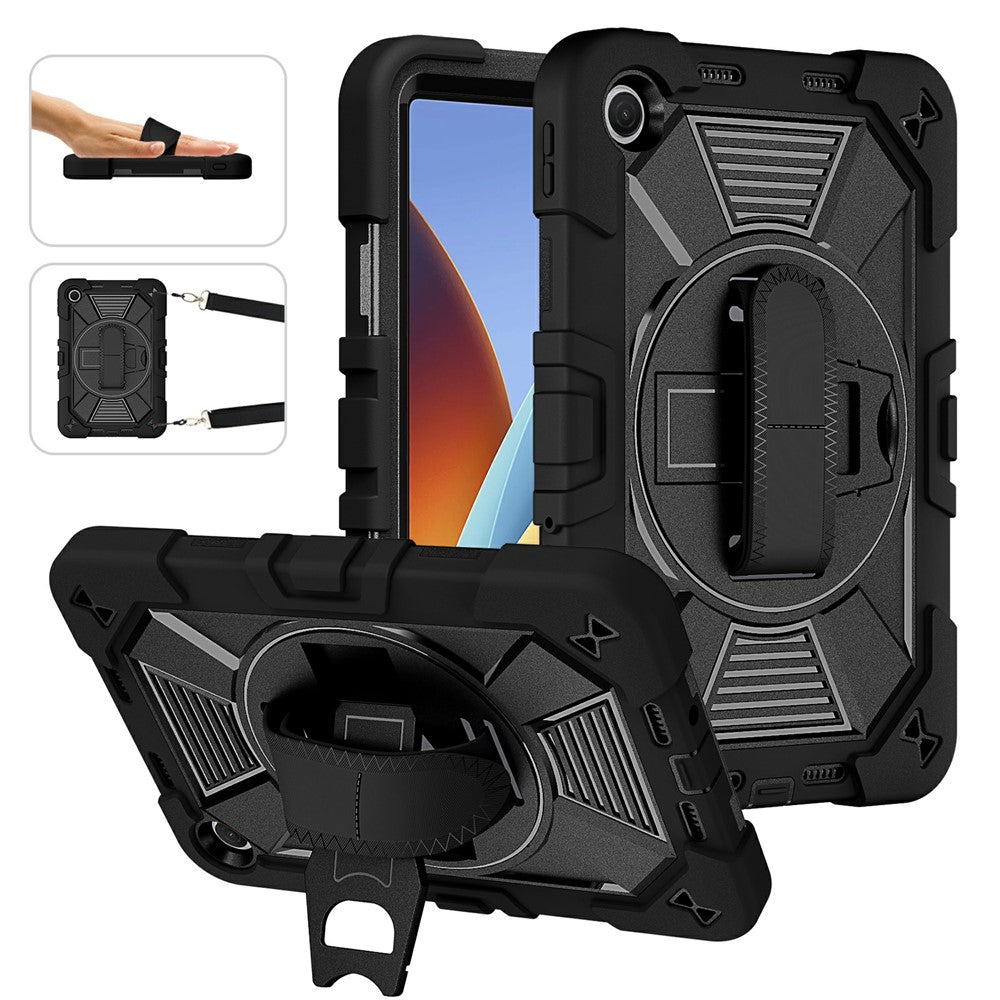 Tablet Case for Xiaomi Redmi Pad 2 SE / Pad 2 9.7 / Poco Pad C1 Kickstand PC + Silicone Shockproof Cover with Hand Strap / Shoulder Strap