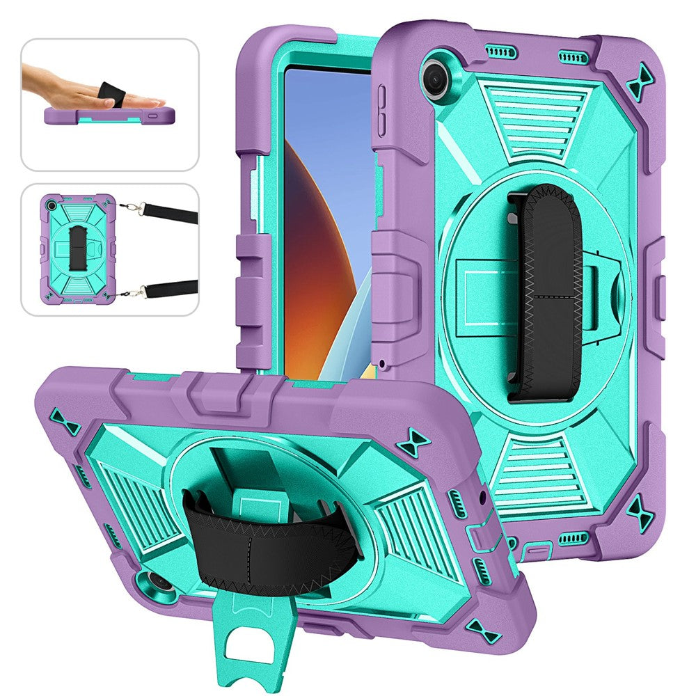Tablet Case for Xiaomi Redmi Pad 2 SE / Pad 2 9.7 / Poco Pad C1 Kickstand PC + Silicone Shockproof Cover with Hand Strap / Shoulder Strap
