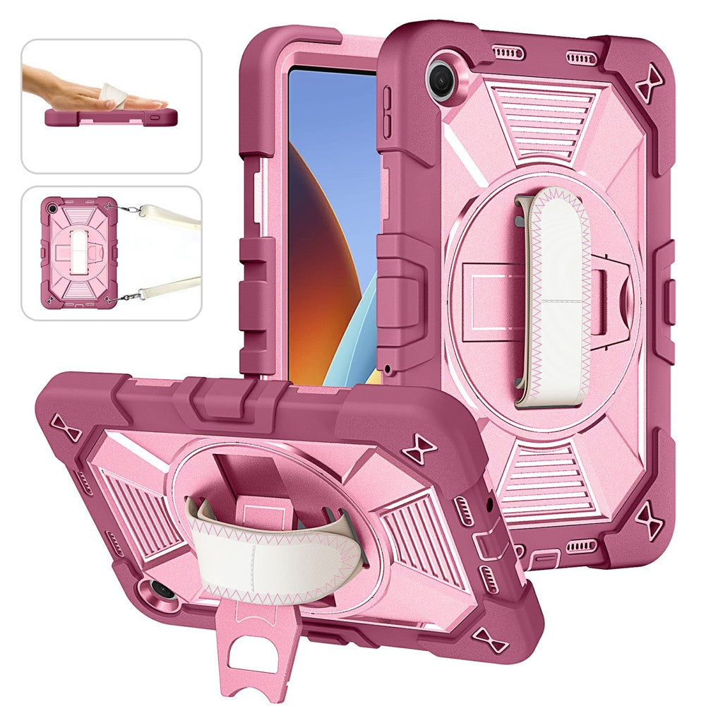 Tablet Case for Xiaomi Redmi Pad 2 SE / Pad 2 9.7 / Poco Pad C1 Kickstand PC + Silicone Shockproof Cover with Hand Strap / Shoulder Strap