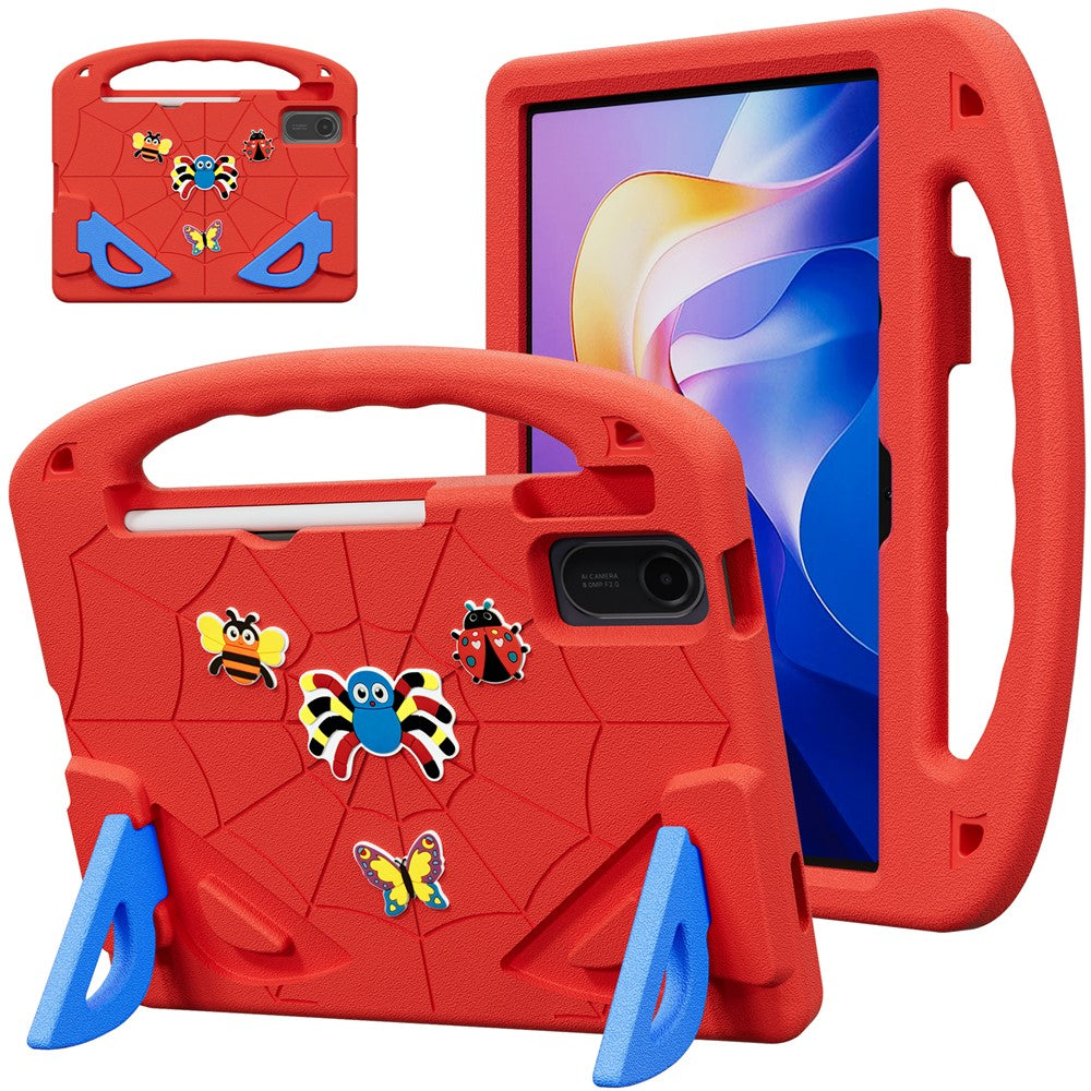 For Xiaomi Redmi Pad SE / Pad 2 11 Case Cartoon Insect Shockproof EVA Tablet Cover with Handle and Kickstand