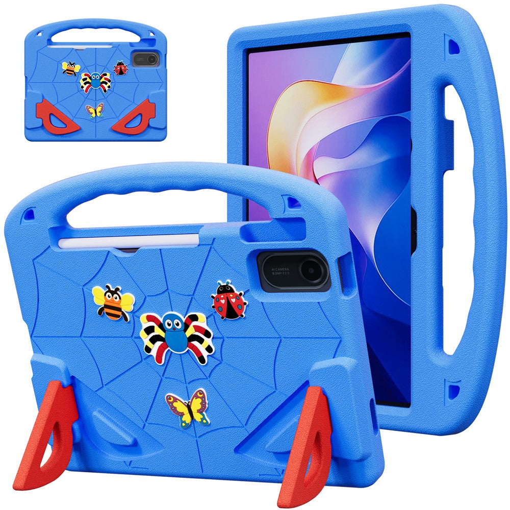For Xiaomi Redmi Pad SE / Pad 2 11 Case Cartoon Insect Shockproof EVA Tablet Cover with Handle and Kickstand