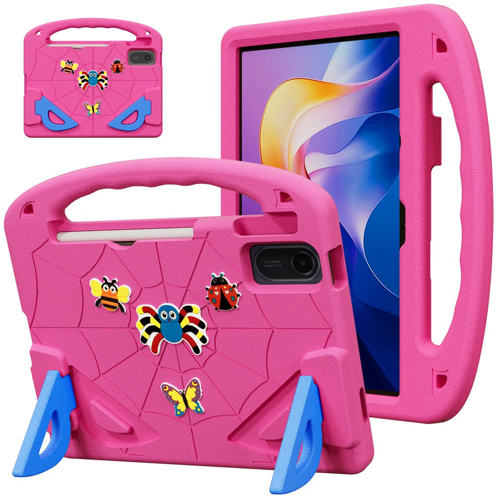 For Xiaomi Redmi Pad SE / Pad 2 11 Case Cartoon Insect Shockproof EVA Tablet Cover with Handle and Kickstand