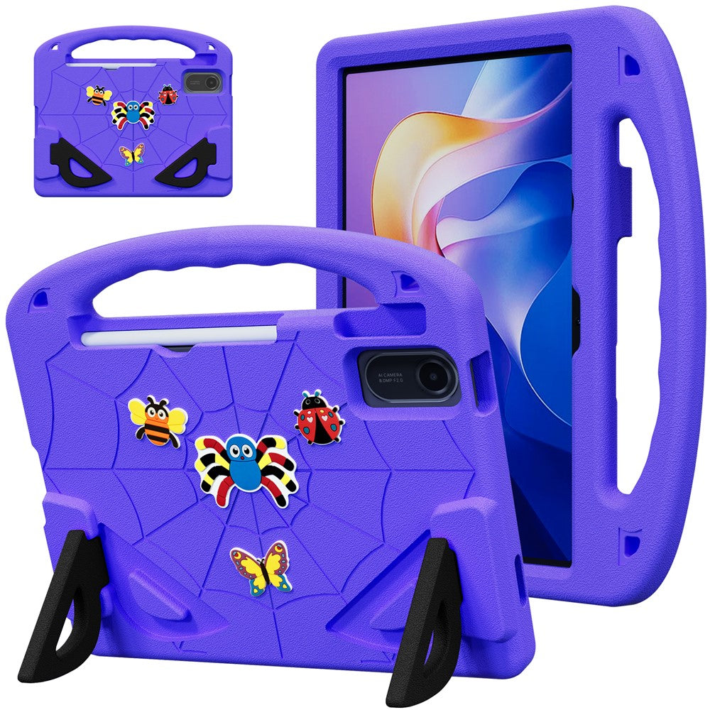 For Xiaomi Redmi Pad SE / Pad 2 11 Case Cartoon Insect Shockproof EVA Tablet Cover with Handle and Kickstand