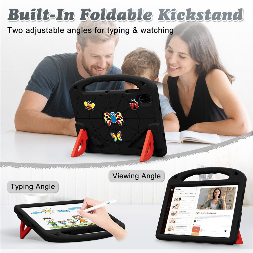For Honor Pad X9 / Pad X8a / Pad X8b Case Cartoon Insect Shockproof EVA Tablet Cover with Handle and Kickstand