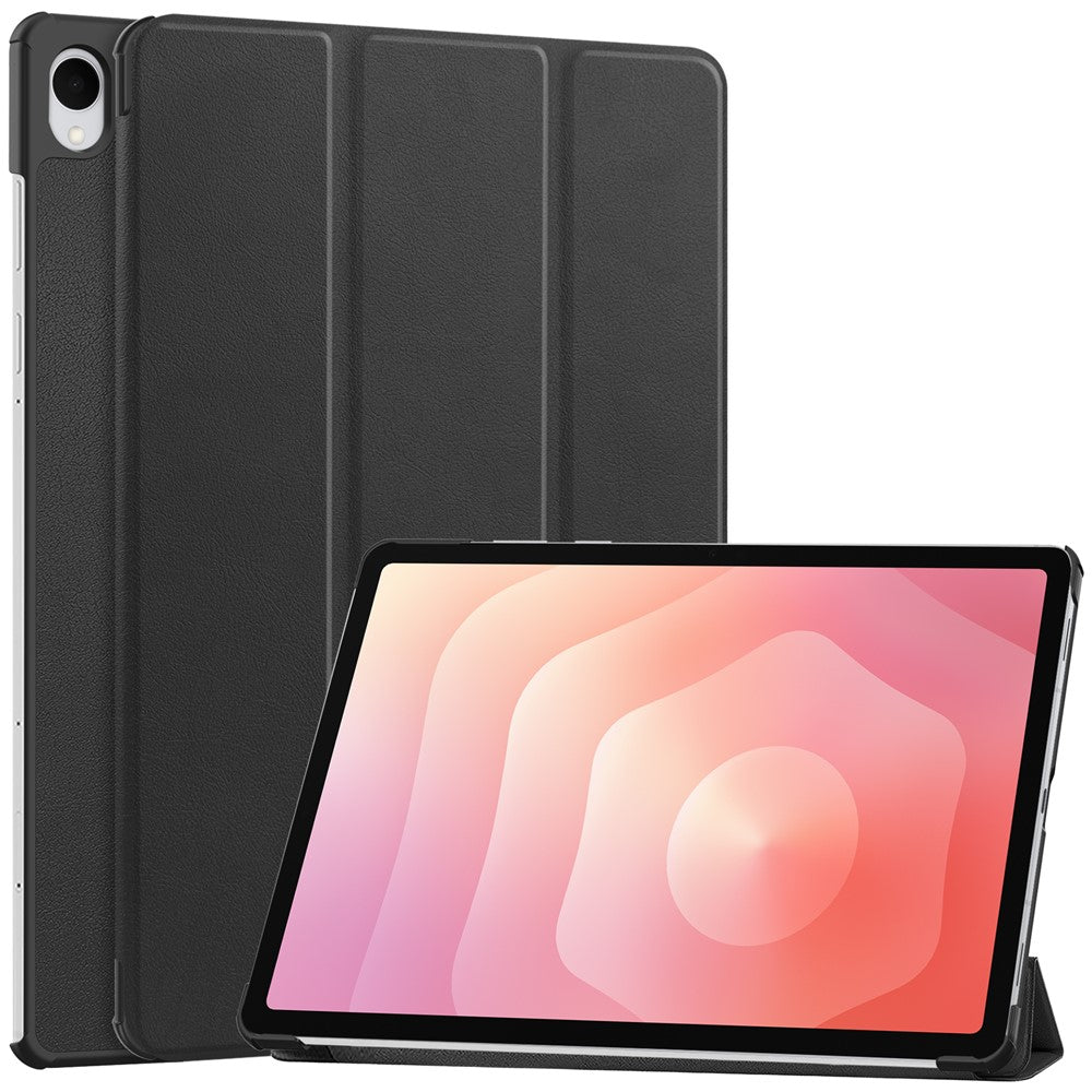 For Samsung Galaxy Tab S12+ PU Leather Tablet Case Anti-drop Tri-Fold Stand Slim Protective Cover