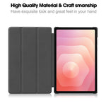 For Samsung Galaxy Tab S12+ PU Leather Tablet Case Anti-drop Tri-Fold Stand Slim Protective Cover