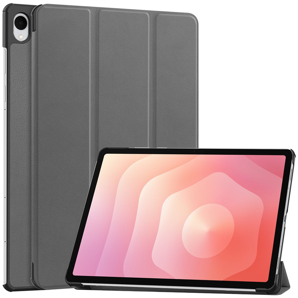 For Samsung Galaxy Tab S12+ PU Leather Tablet Case Anti-drop Tri-Fold Stand Slim Protective Cover