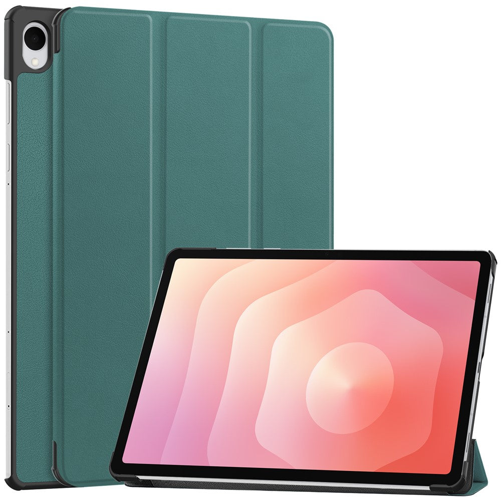 For Samsung Galaxy Tab S12+ PU Leather Tablet Case Anti-drop Tri-Fold Stand Slim Protective Cover