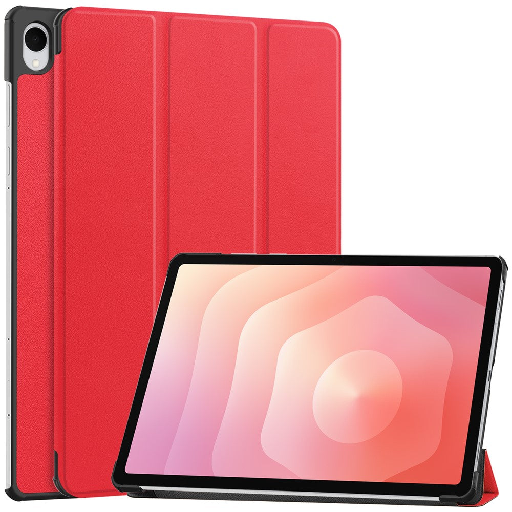 For Samsung Galaxy Tab S12+ PU Leather Tablet Case Anti-drop Tri-Fold Stand Slim Protective Cover