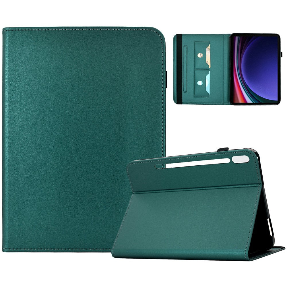 PU Leather Case for Samsung Galaxy Tab S10 Lite / Tab S10 FE / Tab S9 FE / Tab S9 Solid Color Card Holder Stand Tablet Cover