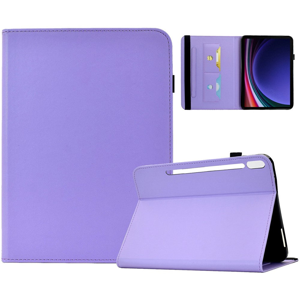 PU Leather Case for Samsung Galaxy Tab S10 Lite / Tab S10 FE / Tab S9 FE / Tab S9 Solid Color Card Holder Stand Tablet Cover