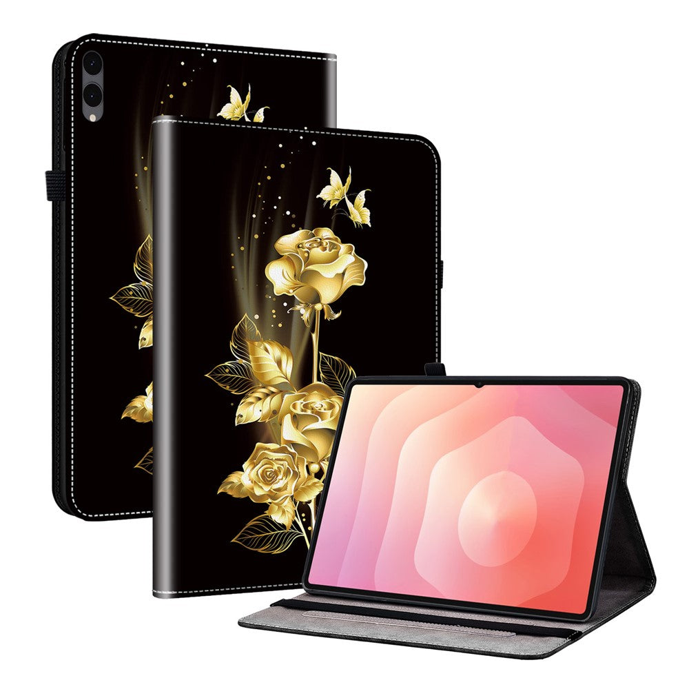Til Samsung Galaxy Tab S12+ Lædercover med Mønsterprint, Standfunktion og Kortlommer