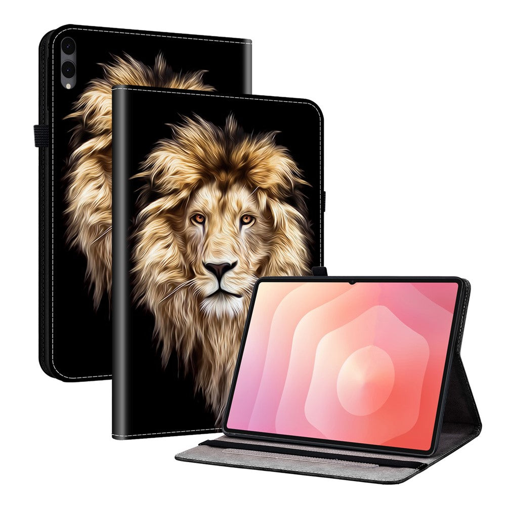 Til Samsung Galaxy Tab S12+ Læderetui Mønstret Printet Stand Tabletcover med Kortlommer