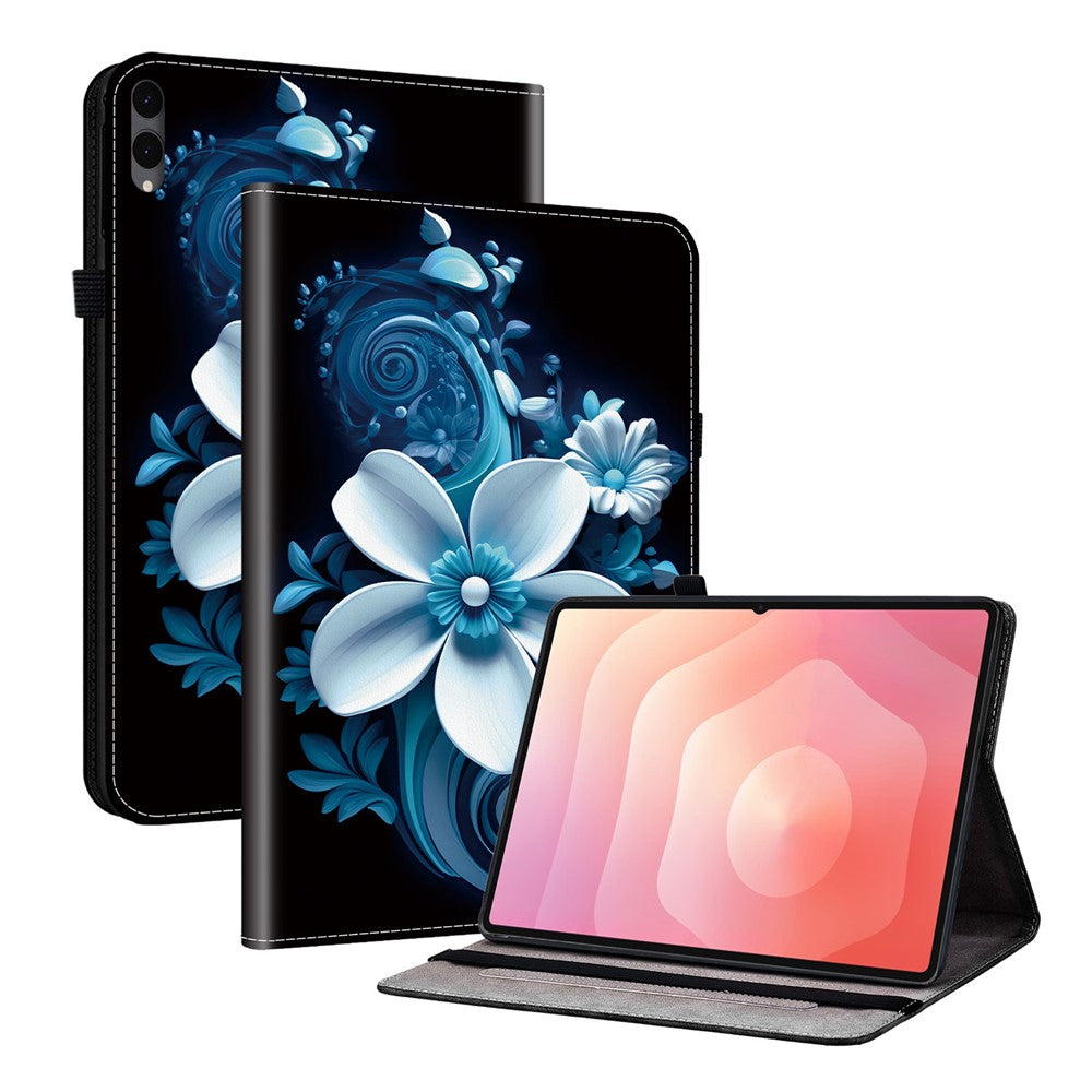 Til Samsung Galaxy Tab S12+ Læderetui Mønstret Printet Stand Tabletcover med Kortlommer