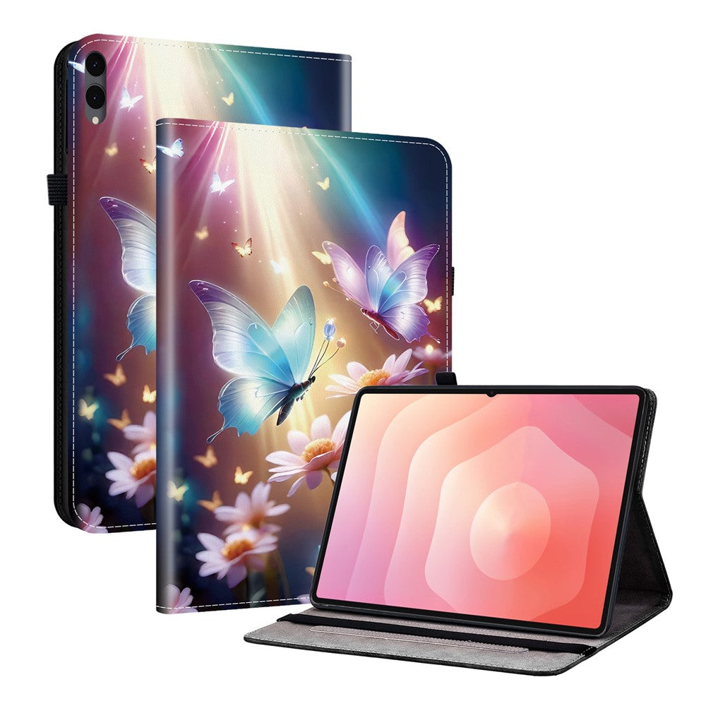 Til Samsung Galaxy Tab S12+ Læderetui Mønstret Printet Stand Tabletcover med Kortlommer