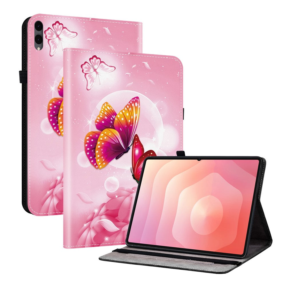 Til Samsung Galaxy Tab S12+ Læderetui Mønstret Printet Stand Tabletcover med Kortlommer