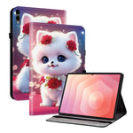 Til Samsung Galaxy Tab S12+ Læderetui Mønsterprintet Stativ Tabletcover med Kortlommer