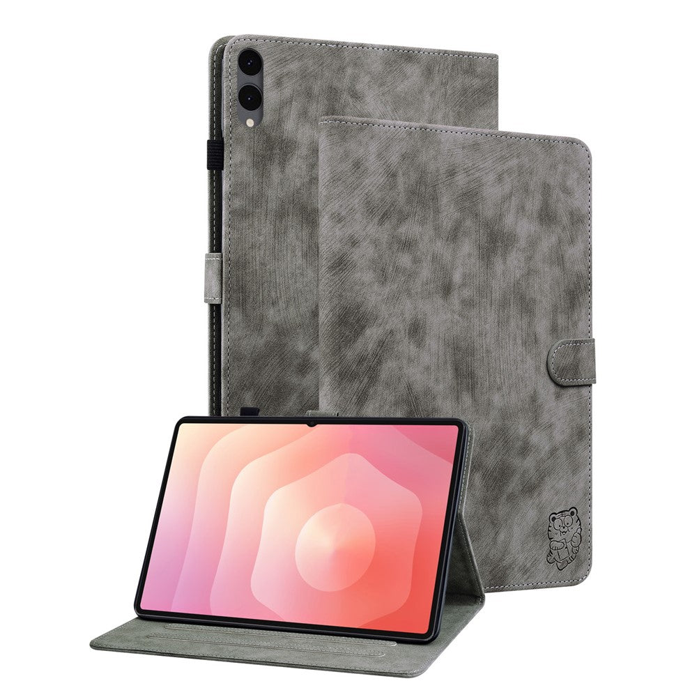 For Samsung Galaxy Tab S12+ Case Tiger Imprint Anti-Scratch PU Leather Tablet Cover