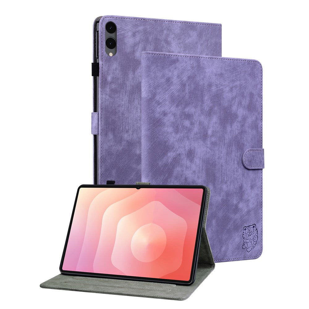 For Samsung Galaxy Tab S12+ Case Tiger Imprint Anti-Scratch PU Leather Tablet Cover
