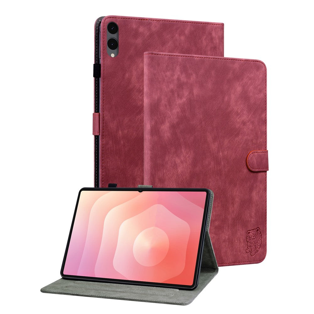 For Samsung Galaxy Tab S12+ Case Tiger Imprint Anti-Scratch PU Leather Tablet Cover